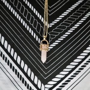 Rose Quartz Crystal Pendant Necklace